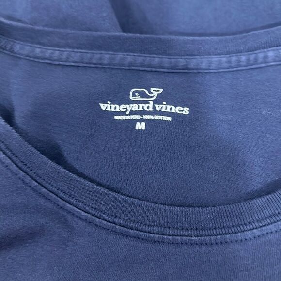 Vineyard Vines Navy Blue Cotton Christmas Long Sleeve Top Size M - Picture 3 of 7